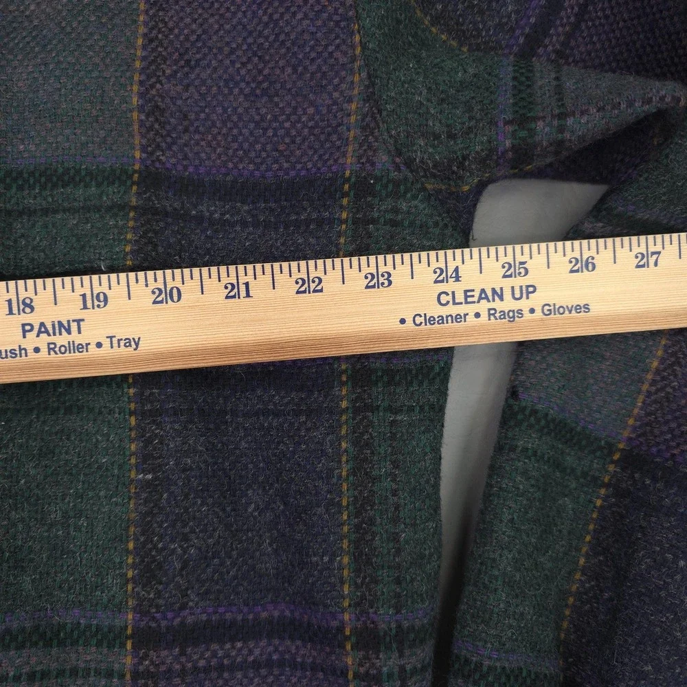 Colours By Alexander Julian Jacket Mens Medium Green Plaid Wool Bomber Lined